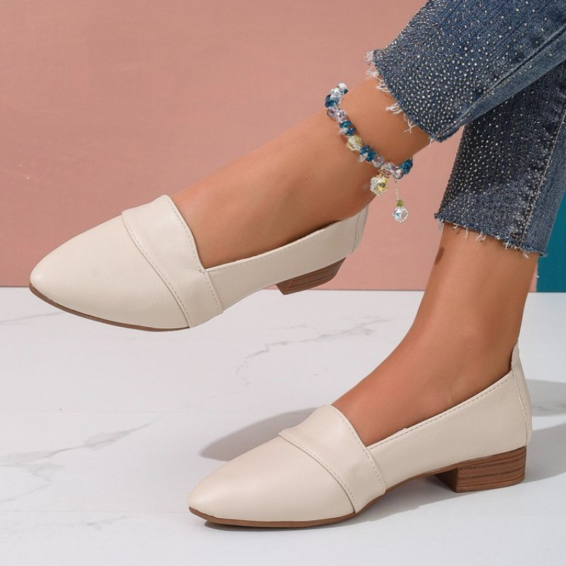 Pointed Toe Flat - スリッポンシューズ レディース フラットシューズ 無地 ポインテッドトゥ 浅口