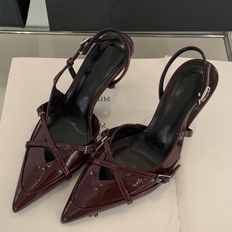 Women Shoes Zara - Eilyken ストリートスタイルのセクシーなバックルストラップ女性パンプスエレガントなポインテッドトゥ薄型ハイヒール宴会パーティースリングバックシューズ