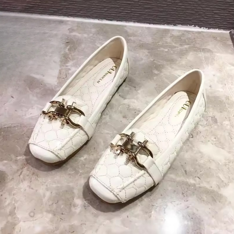 Loafer Flat Women - 春の新作バレエシューズ レディース ソフトボトム 大きなスクエアトゥ 快適なフラットボトム カジュアルシューズ