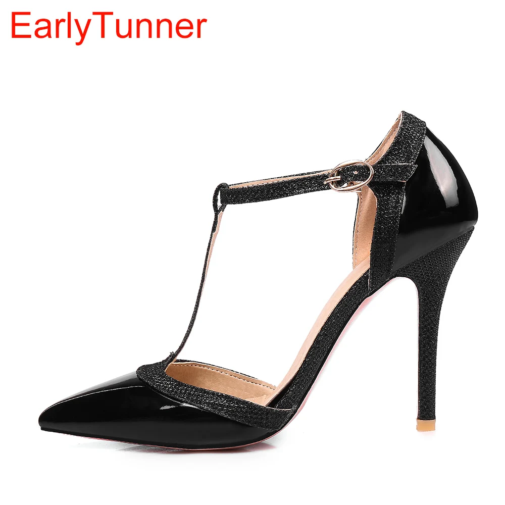 Women Shoes Brand - 真新しい夏のセクシーな赤いアプリコット黒人女性サンダルハイヒールレディースストリッパーシューズ EKS6 プラスビッグサイズ 31 43 47
