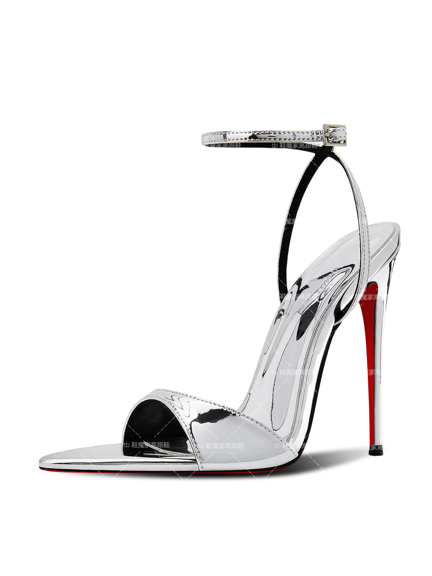 Pointed Toe Flat - 新しい欧米風セクシーシルバーハイヒール、女性用ポインテッドトゥオープントゥバックルフラットサンダル、ファッショナブルな幅広サイズサンダル