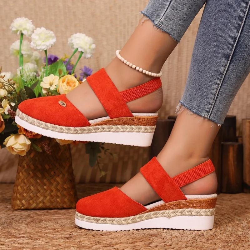 Espadrille Wedge Shoes - 女性クローズドトゥウェッジサンダル女性夏のバックルストラップグラディエーターシューズ女性ファッションエスパドリーユプラットフォームサンダル Mujer