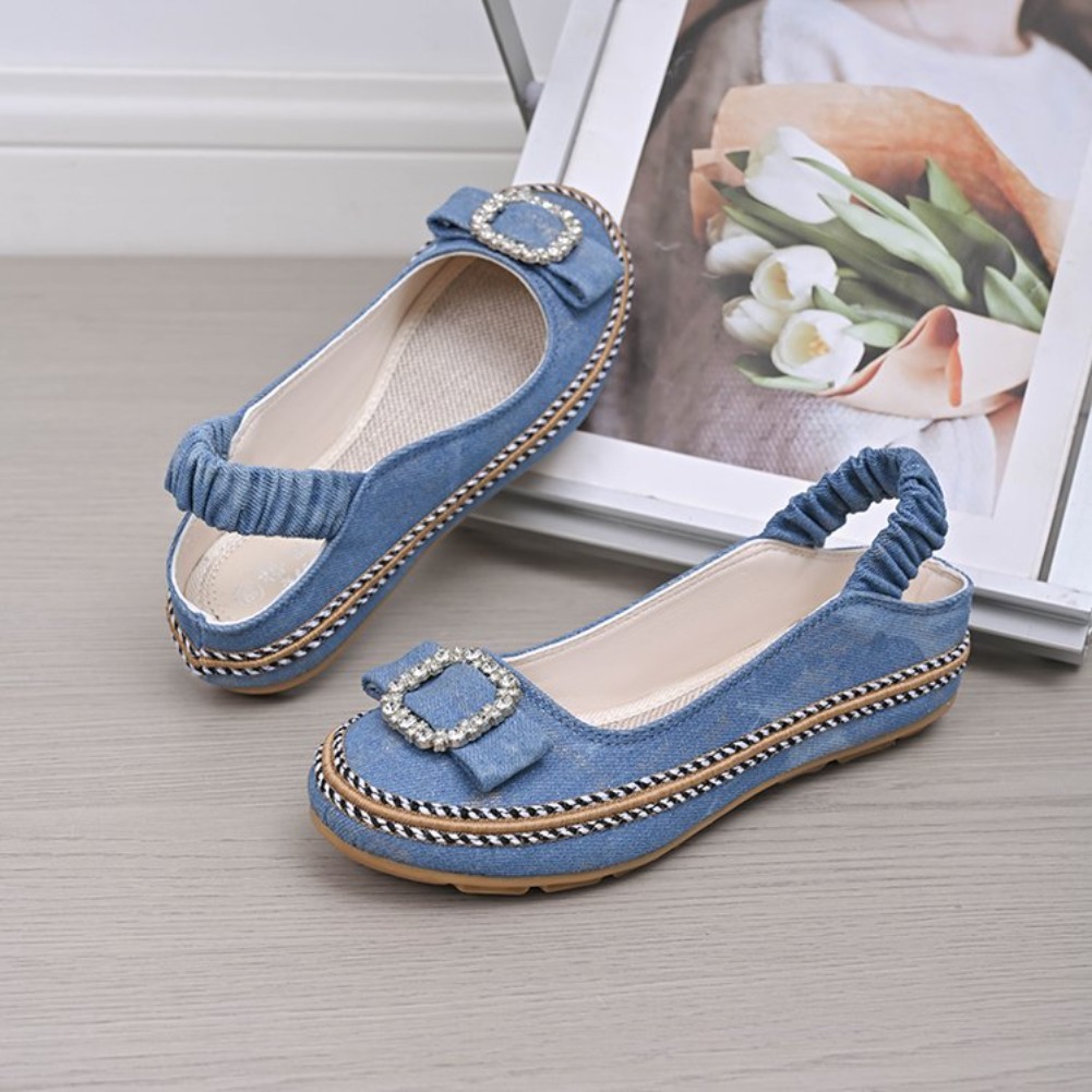 Women Shoes Jeans - 女性のための靴 2026 春秋の女性カジュアルフラットシューズスリップラウンドトゥデニムフラットローファープラスサイズジーンズザパトス 36-43