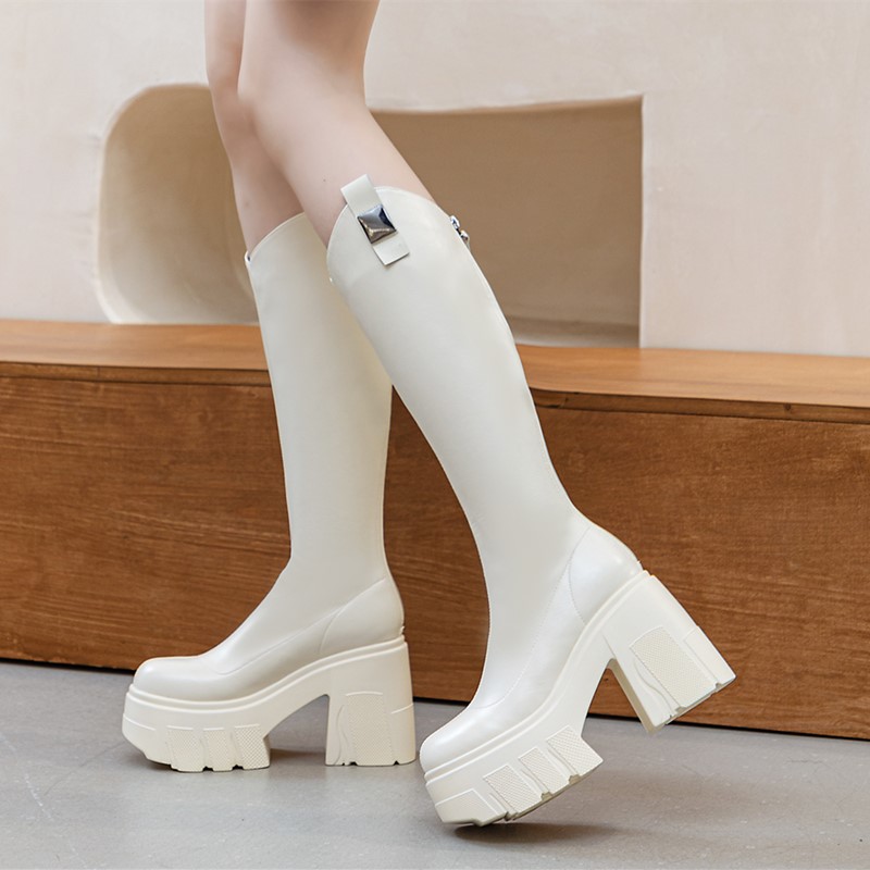 Sock Boot Women - DIMANYU 11 センチメートルハイヒールの女性のロングブーツ 2026 新しいプラットフォームナイトブーツ女性バックジッパーレディーストールソックスブーツ