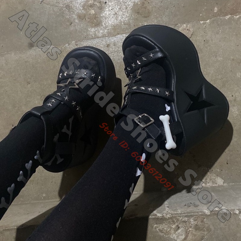 スターカットアウトプラットフォームウェッジアンクルブーツ ピ - Women'S Shoes Vegan のレビューと価格