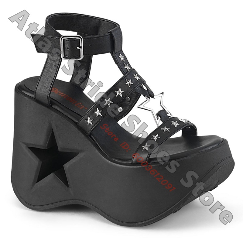 スターカットアウトプラットフォームウェッジアンクルブーツ ピ - Women'S Shoes Vegan のレビューと価格