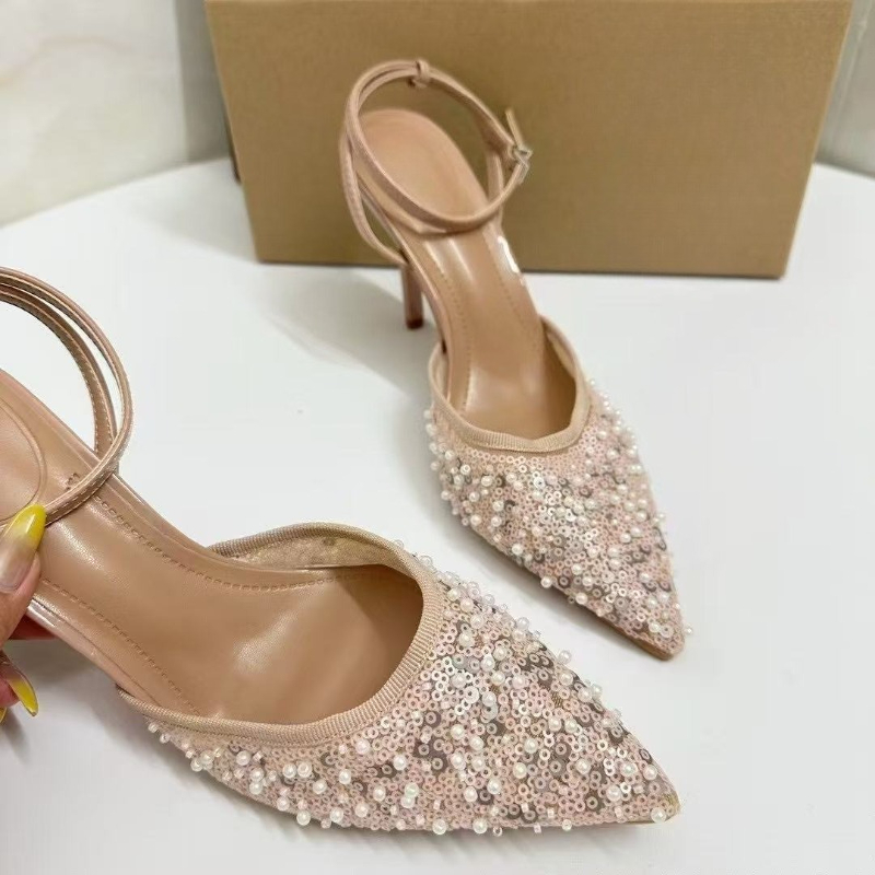 女性用フェイクパールスパンコールウェディングシューズポインテ - Women Shoes Zara のレビューと価格