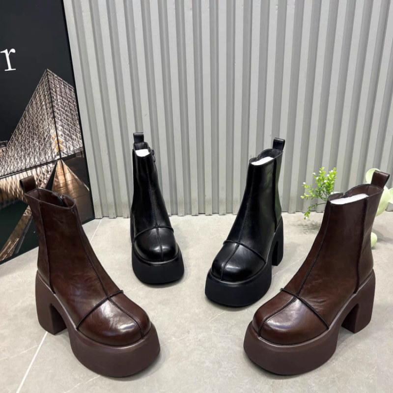 レディースショートブーツ 厚底 ラウンドトゥ 冬の新作 身長 - Women'S Shoes Chelsea のレビューと価格