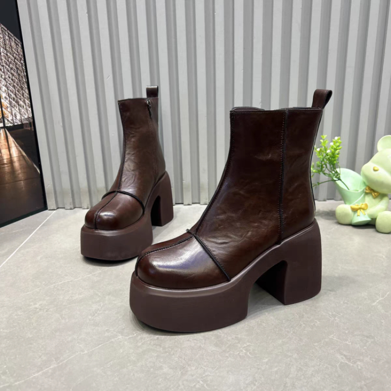 レディースショートブーツ 厚底 ラウンドトゥ 冬の新作 身長 - Women'S Shoes Chelsea のレビューと価格
