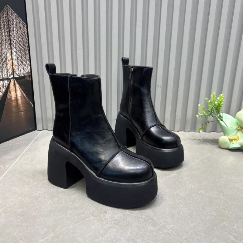 レディースショートブーツ 厚底 ラウンドトゥ 冬の新作 身長 - Women'S Shoes Chelsea のレビューと価格