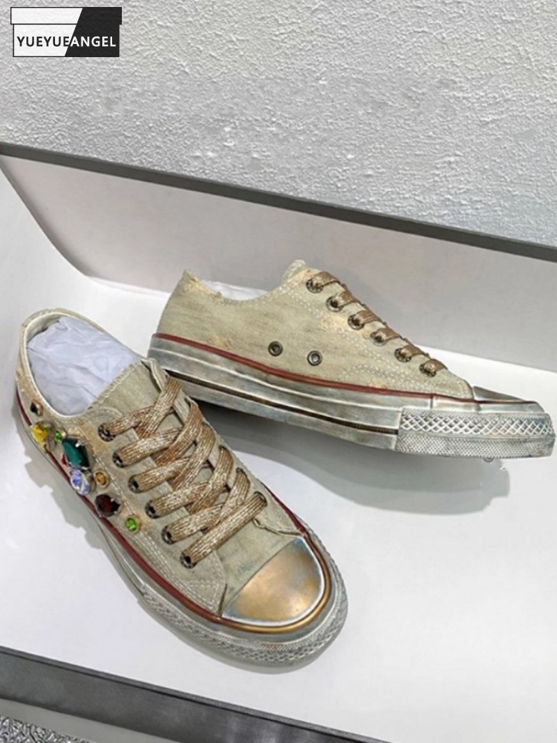 ヴィンテージ女性ローカットレースアップキャンバスシューズカラ - Women Shoes Joggers のレビューと価格