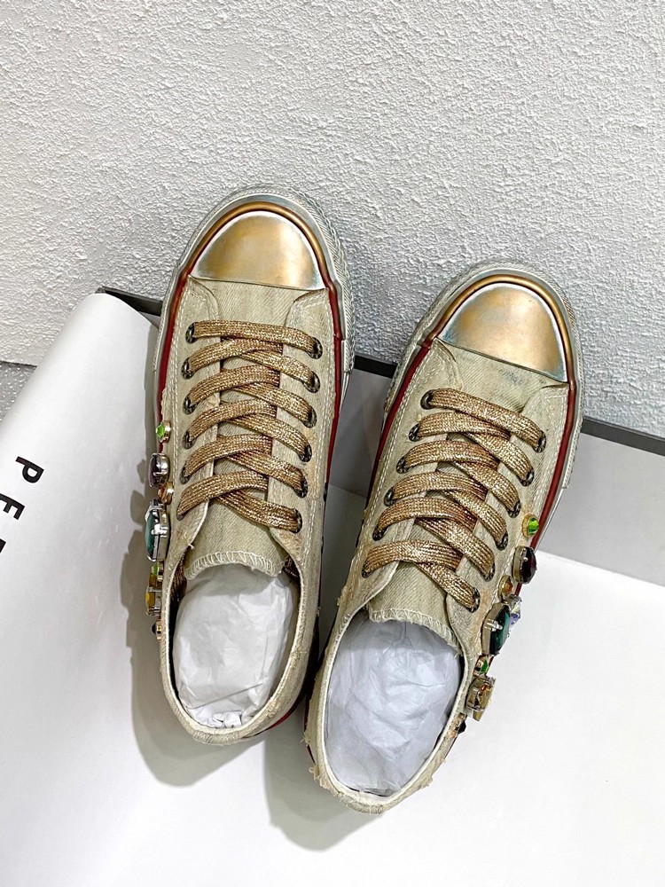 ヴィンテージ女性ローカットレースアップキャンバスシューズカラ - Women Shoes Joggers のレビューと価格