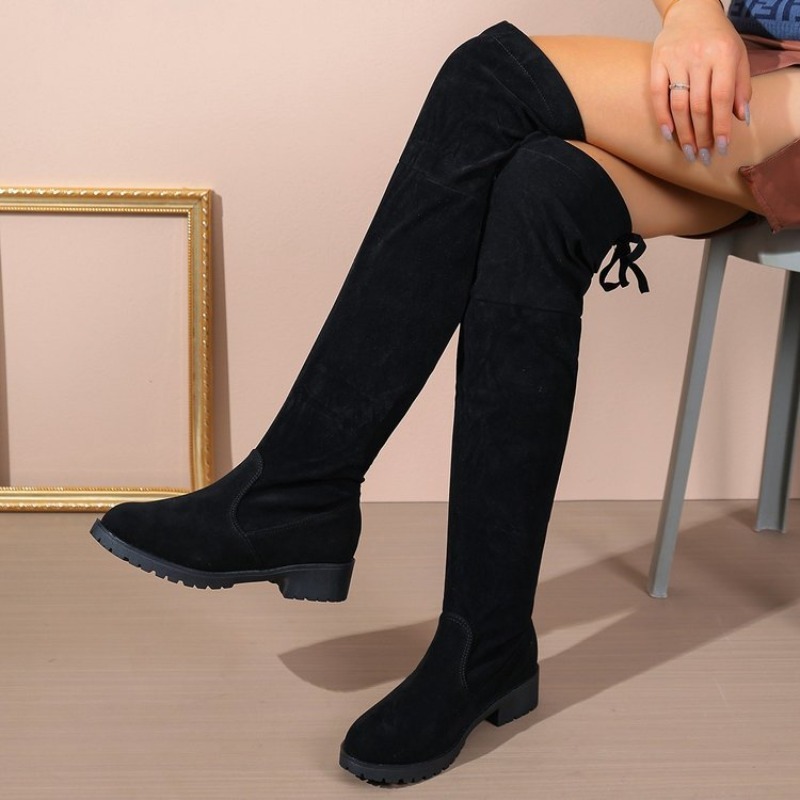 レディース、膝丈ブーツ、スエード素材、厚底、伸縮性のある生地 - Sock Boot Women のレビューと価格