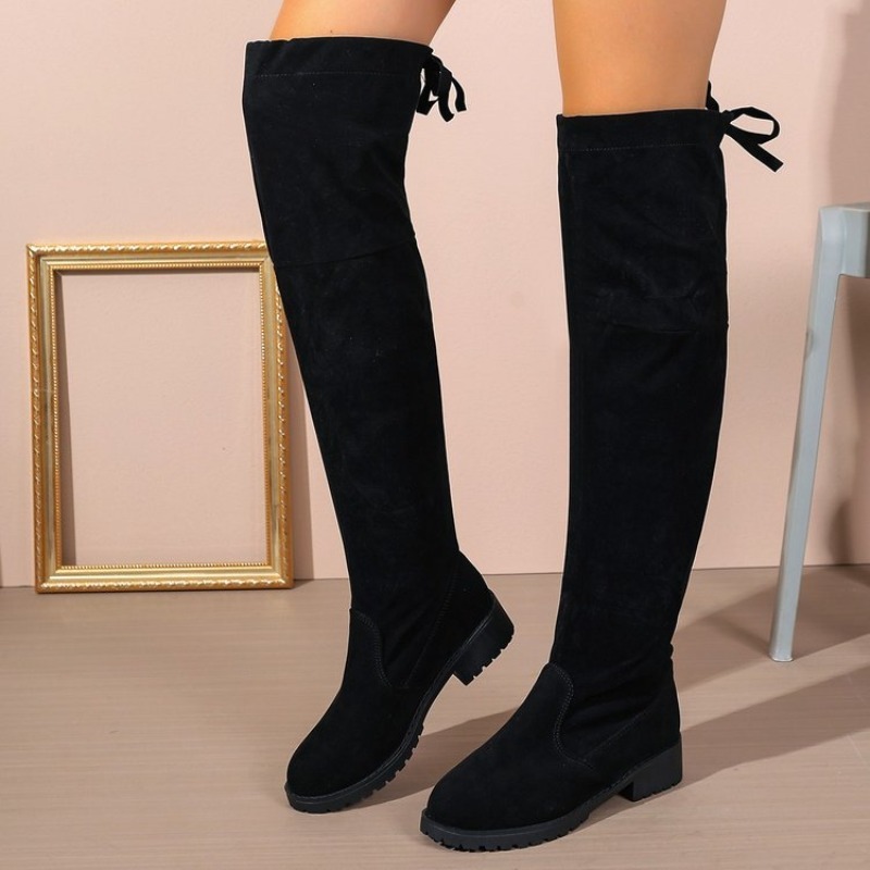 レディース、膝丈ブーツ、スエード素材、厚底、伸縮性のある生地 - Sock Boot Women のレビューと価格