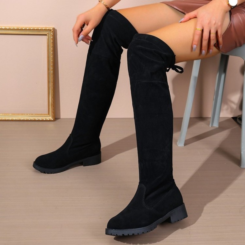 レディース、膝丈ブーツ、スエード素材、厚底、伸縮性のある生地 - Sock Boot Women のレビューと価格