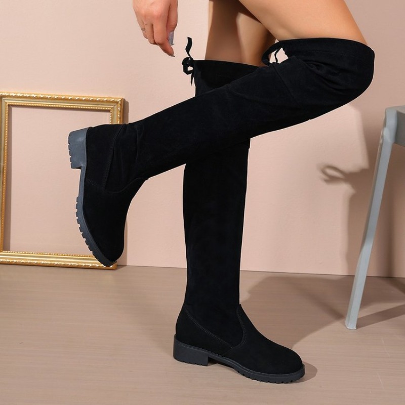 レディース、膝丈ブーツ、スエード素材、厚底、伸縮性のある生地 - Sock Boot Women のレビューと価格