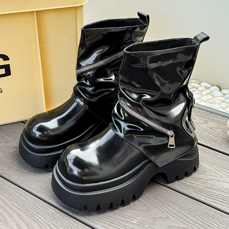 ファッションプラットフォーム革靴冬パンクハイチェルシーブーツ - Women'S Shoes Chelsea のレビューと価格