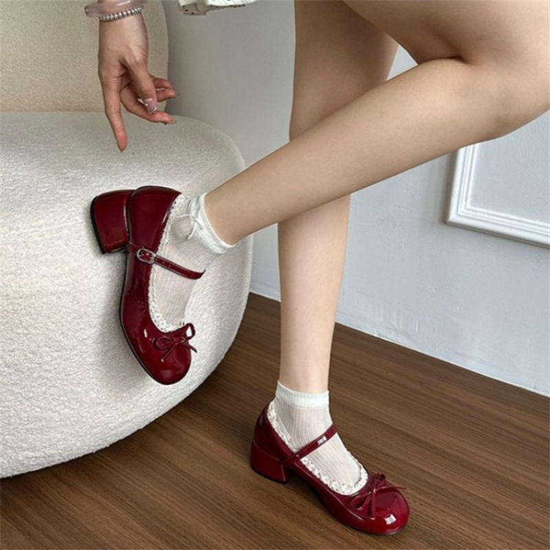 2026 春/秋 レディース ハイエンド バレエ メリー ジ - Women'S Shoes Burgundy のレビューと価格