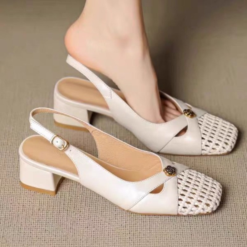 レディース フレンチスタイル クローズドトゥ サンダル、チャ - Loafer Flat Women のレビューと価格