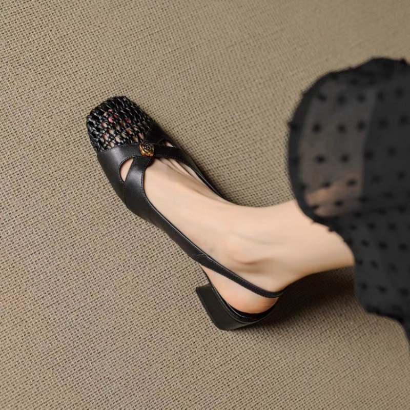 レディース フレンチスタイル クローズドトゥ サンダル、チャ - Loafer Flat Women のレビューと価格