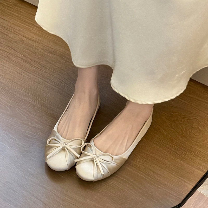 2026年新作 蝶結び サテン シャロー シングルシューズ  - Women'S Shoes For Flat Feet のレビューと価格
