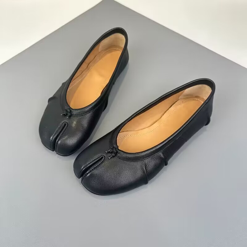 新しいスプリットトゥフラットシューズ女性レトロバレエフラット - Loafer Flat Women のレビューと価格