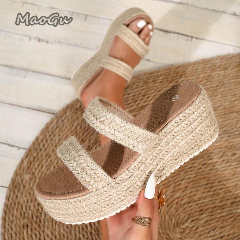2026 春夏エスパドリーユプラットフォームスライド女性用フ - Espadrille Wedge Shoes のレビューと価格