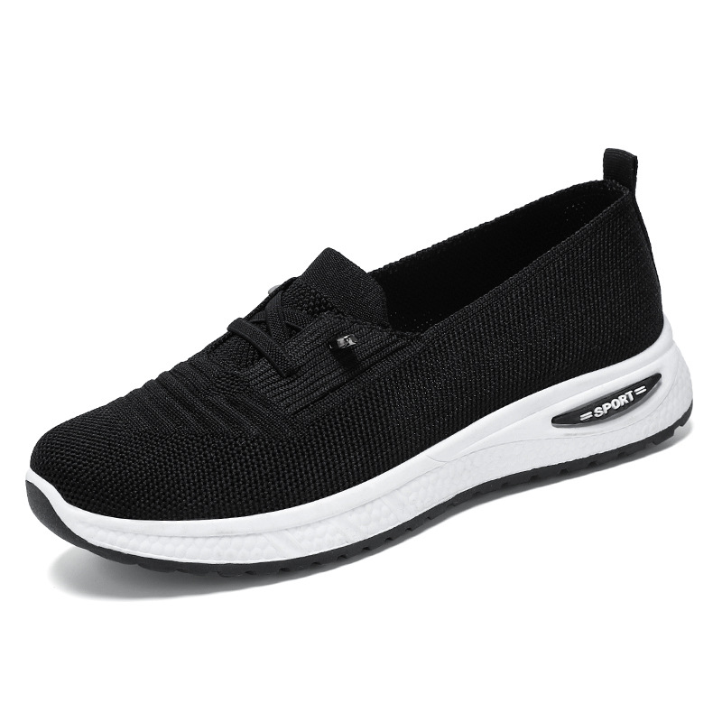 女性の通気性のあるニットメッシュスリッポンスニーカー女性レー - Women Shoes Qc のレビューと価格