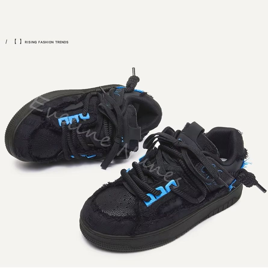黒のフリンジ加工ローエッジプラットフォームスケートシューズ  - Women'S Shoes Trendy のレビューと価格
