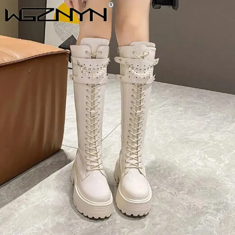 女性用レザーニーハイブーツ,暖かいぬいぐるみ,パールプラット - Women'S Shoes Chelsea のレビューと価格