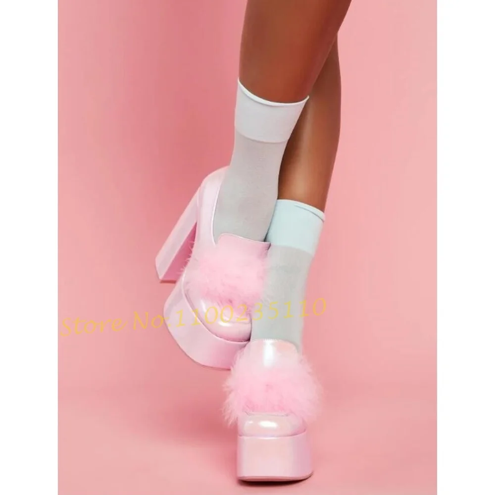 女性用のピンクのポンポン厚底靴,柔らかな肌色の革の靴,丸いつ - Women'S Shoes Vegan のレビューと価格