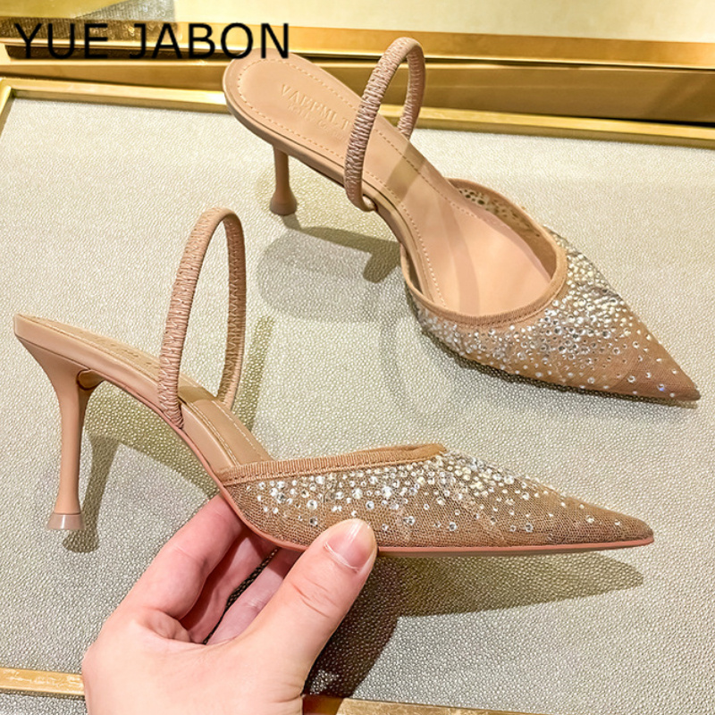 メッシュラインストーンハイヒールサンダル女性ファッションデザ - Women Shoes Zara のレビューと価格