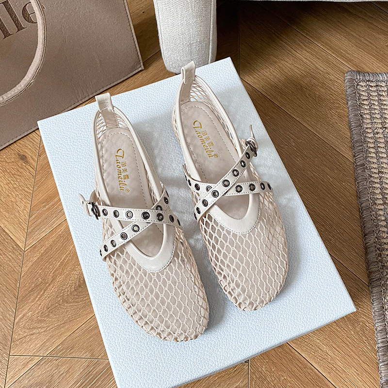 中空メッシュメリージーンズフラットシューズ レディース 夏  - Women Shoes Jeans のレビューと価格