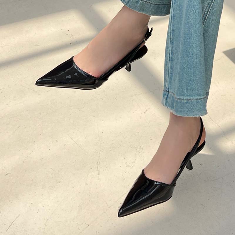 バーガンディハイヒール女性用ポインテッドトゥスリングバックシ - Women'S Shoes Burgundy のレビューと価格