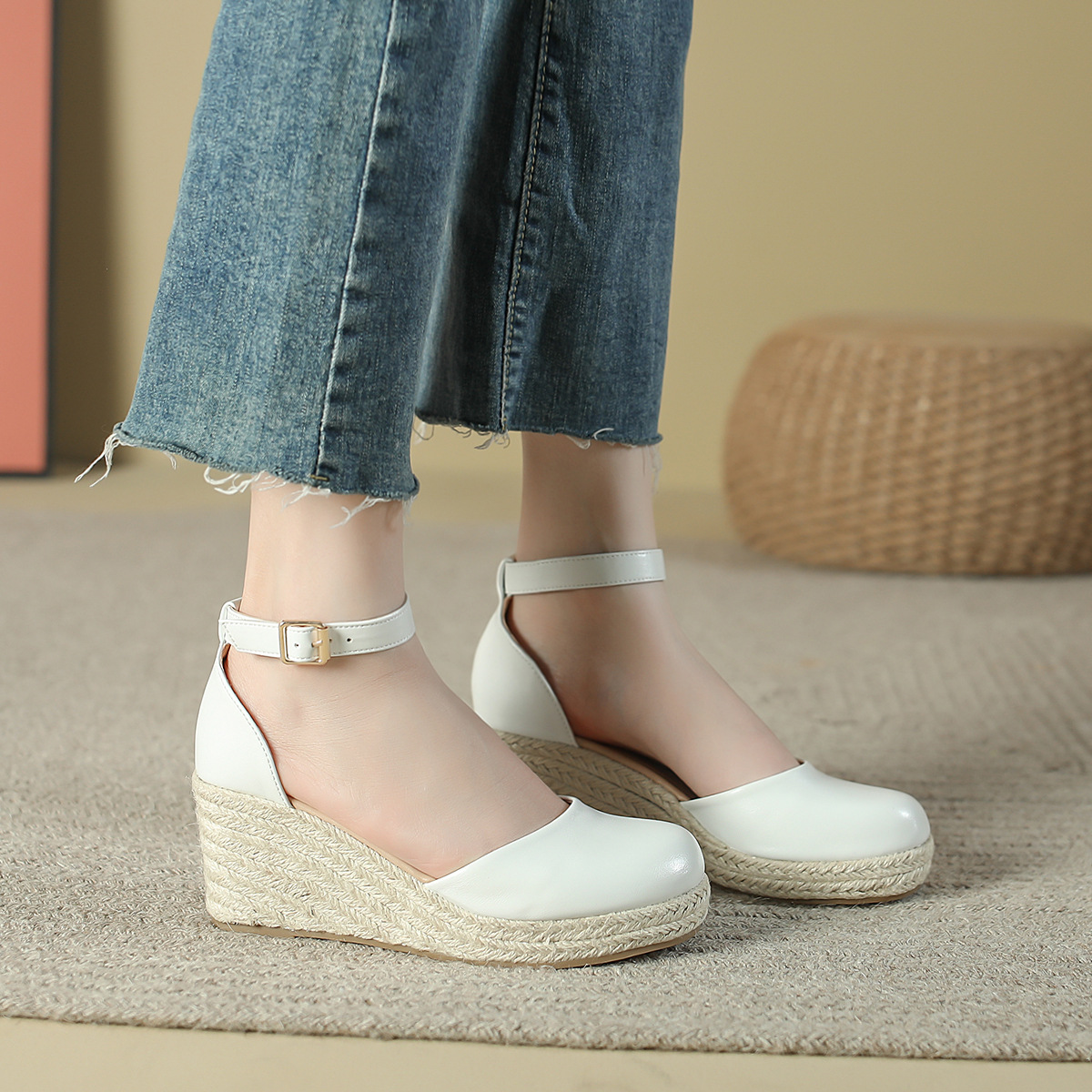 女性のエスパドリーユ ウェッジ サンダル アンクル ストラッ - Espadrille Wedge Shoes のレビューと価格