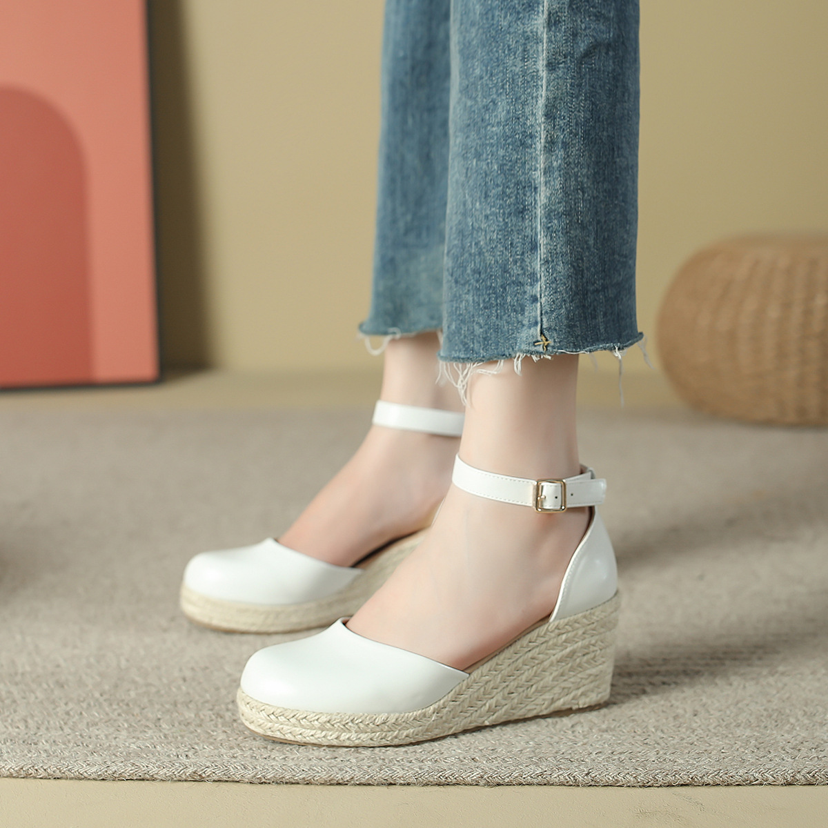 女性のエスパドリーユ ウェッジ サンダル アンクル ストラッ - Espadrille Wedge Shoes のレビューと価格
