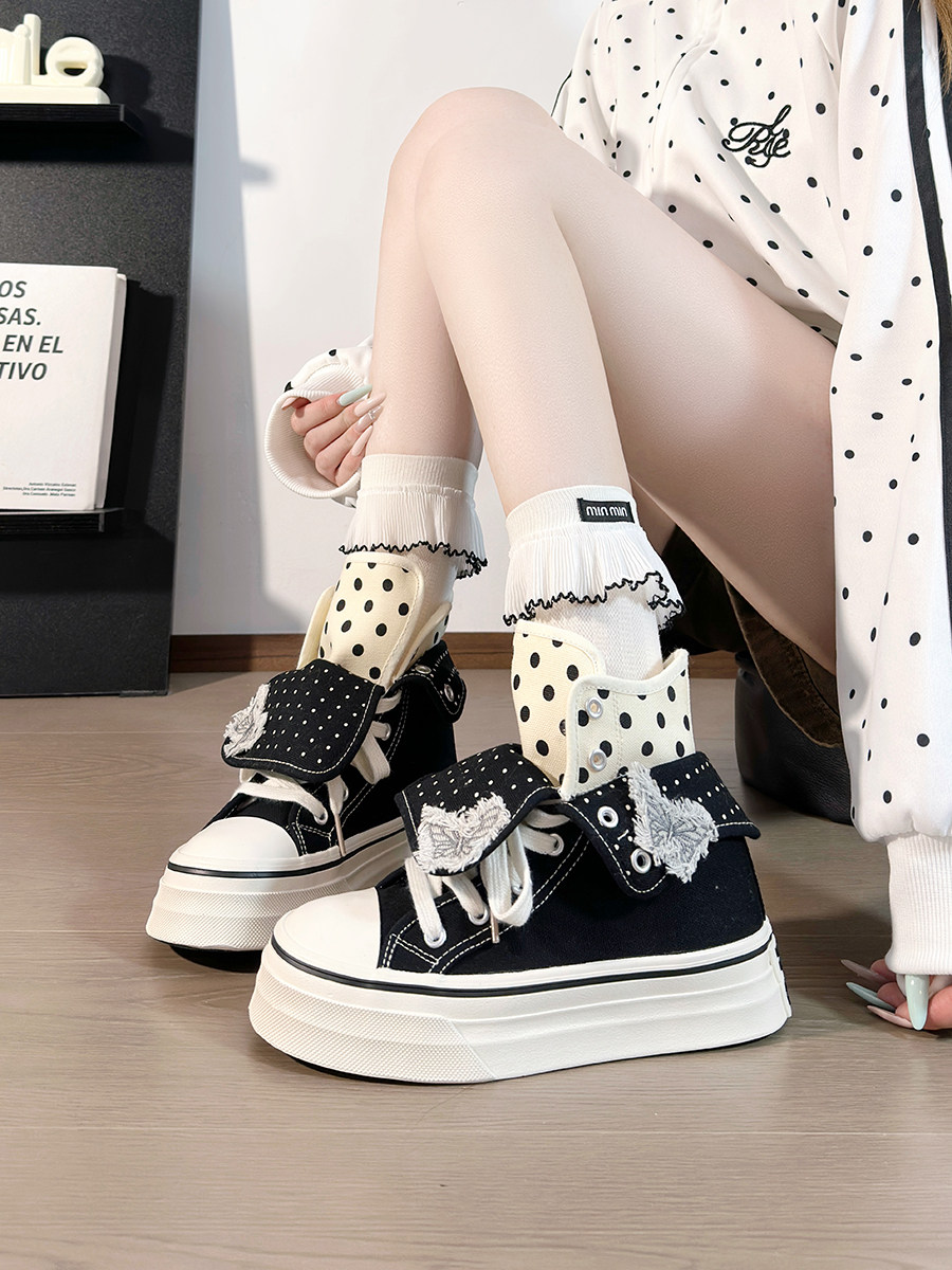 オリジナルバタフライハイカットレディースシューズブルーガール - Women'S Shoes Trendy のレビューと価格