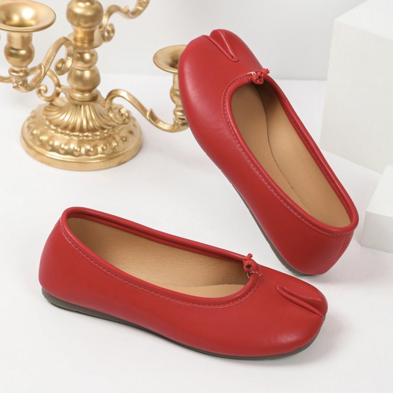 レディース スプリットトゥ バレエシューズ ノット装飾 スリ - Women'S Shoes For Flat Feet のレビューと価格