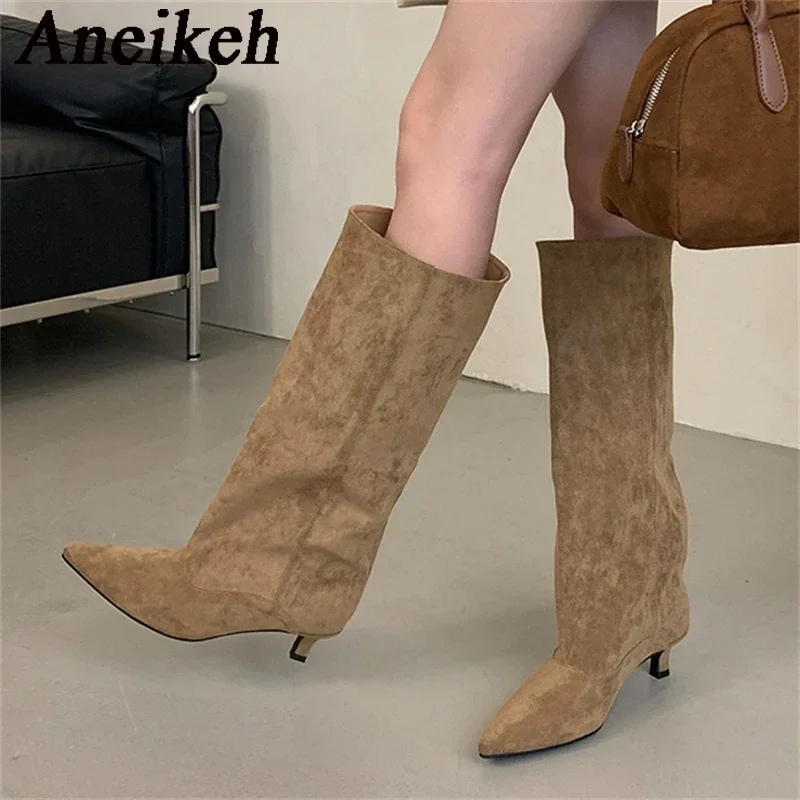 アネイケ 秋冬 ポインテッドトゥ ニーハイブーツ レディース - Women'S Shoes Chelsea のレビューと価格