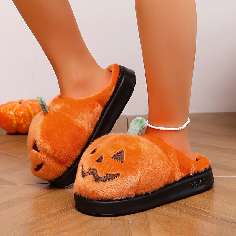 ハロウィン 3D パンプキンぬいぐるみスリッパ女性ふわふわハ - Women Shoes For Winter のレビューと価格