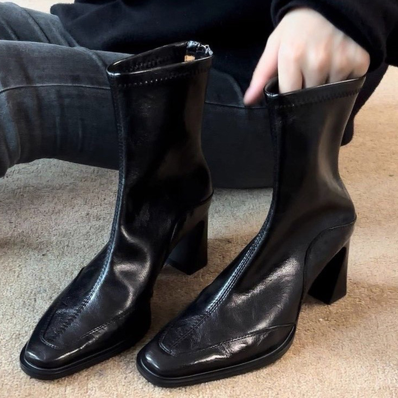 ハイヒールの女性のアンクルブーツファッション分厚いエレガント - Women'S Shoes Chelsea のレビューと価格